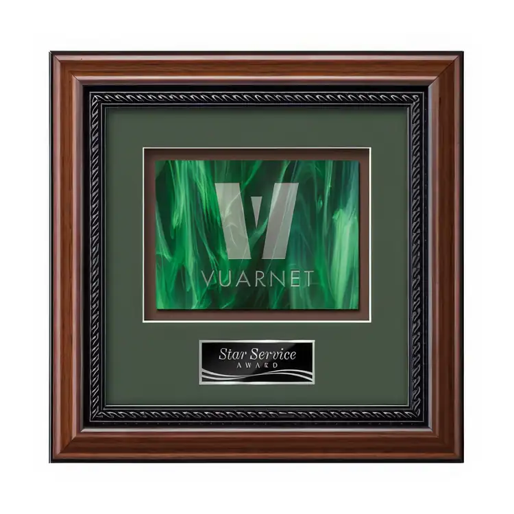 Waterleaf Deco Stained Glass Framed Award #4