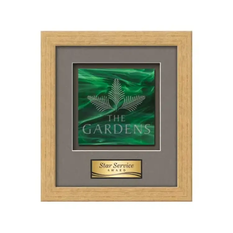 Waterleaf Eldridge Stained Glass Framed Award #10