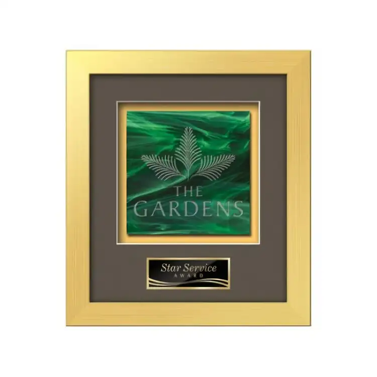 Waterleaf Eldridge Stained Glass Framed Award #14