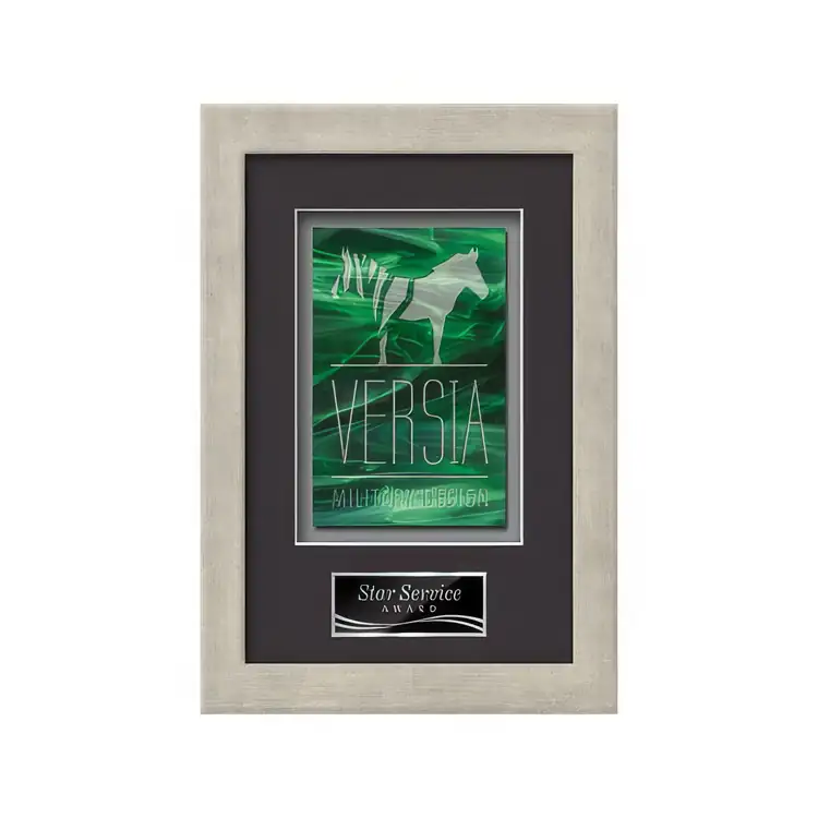 Waterleaf Eldridge Stained Glass Framed Award #17