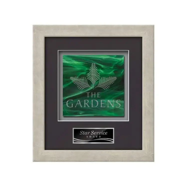 Waterleaf Eldridge Stained Glass Framed Award #18