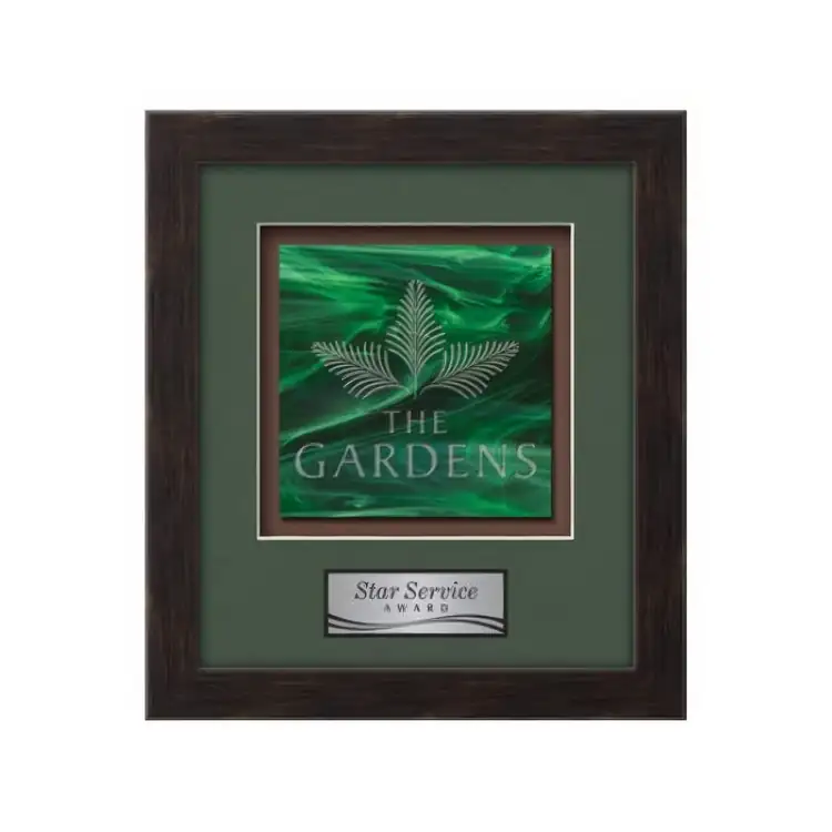Waterleaf Eldridge Stained Glass Framed Award #26