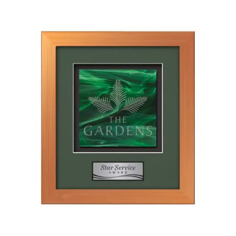 Waterleaf Eldridge Stained Glass Framed Award #30