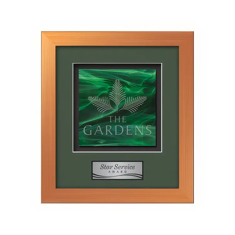 Waterleaf Eldridge Stained Glass Framed Award #32