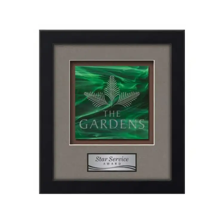 Waterleaf Eldridge Stained Glass Framed Award #34