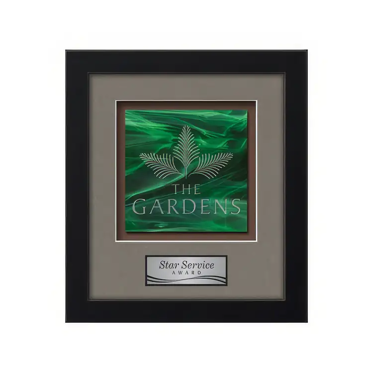 Waterleaf Eldridge Stained Glass Framed Award #36