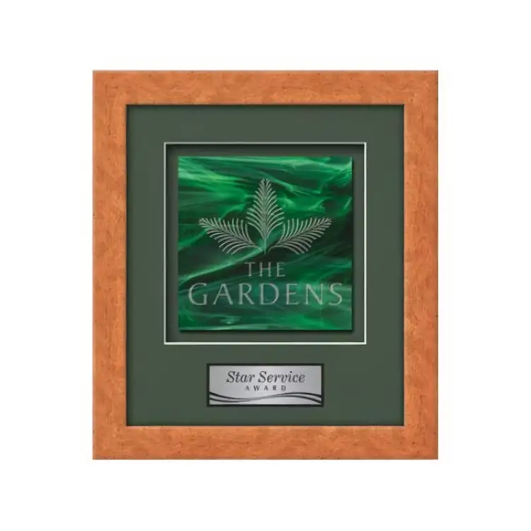 Waterleaf Eldridge Stained Glass Framed Award #6