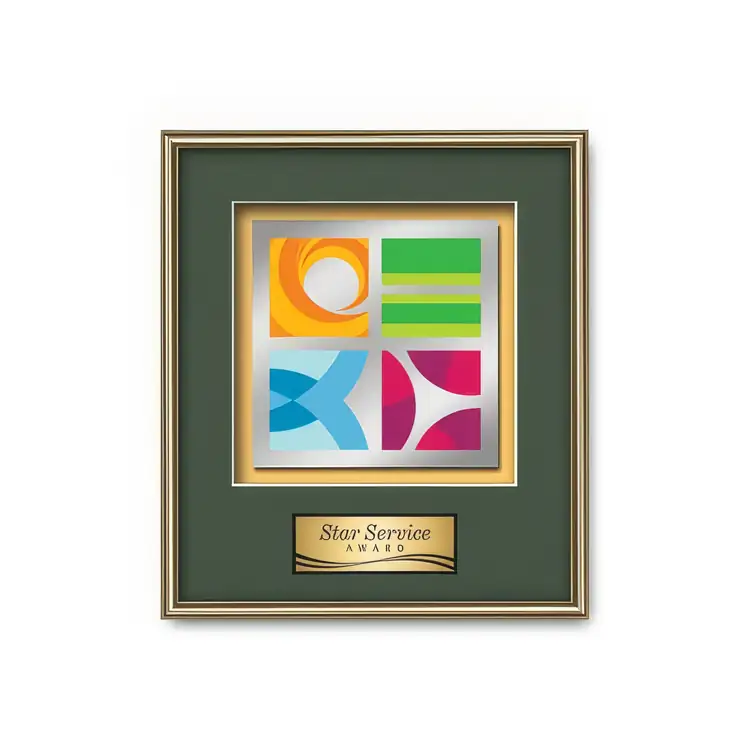 Waterleaf Fenestra Multicolor on Metal Framed Award #12