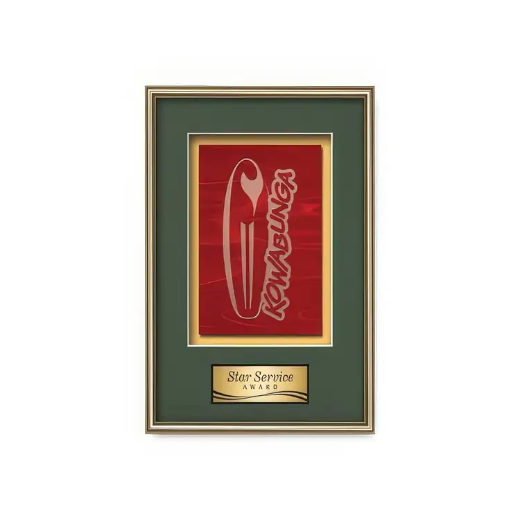 Waterleaf Fenestra Stained Glass Framed Award #6
