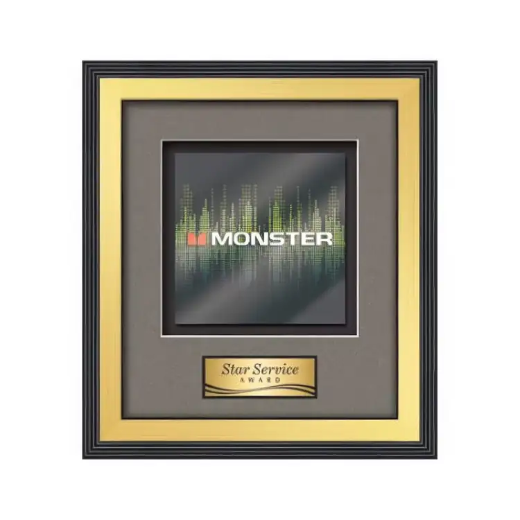 Waterleaf Jasper Multicolor on Metal Framed Award #7