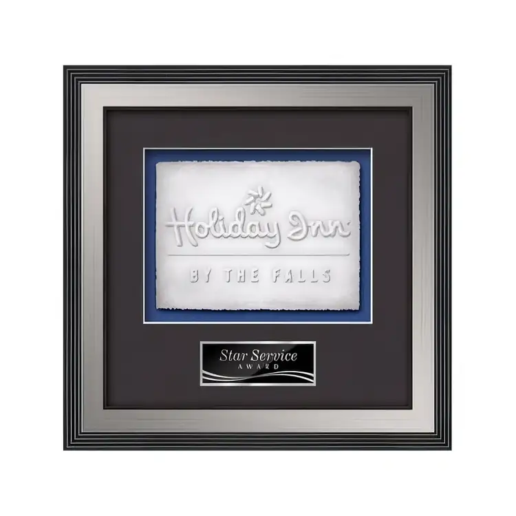 Waterleaf Jasper Cast Paper Framed Award #13