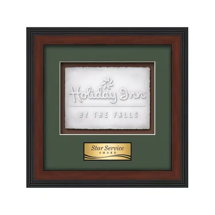Waterleaf Jasper Cast Paper Framed Award #4