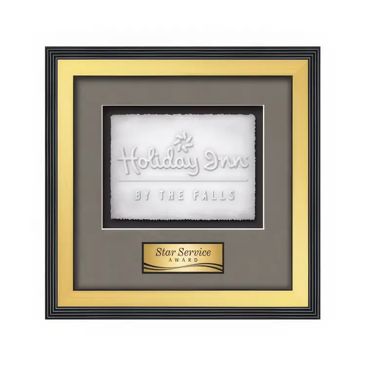 Waterleaf Jasper Cast Paper Framed Award #7