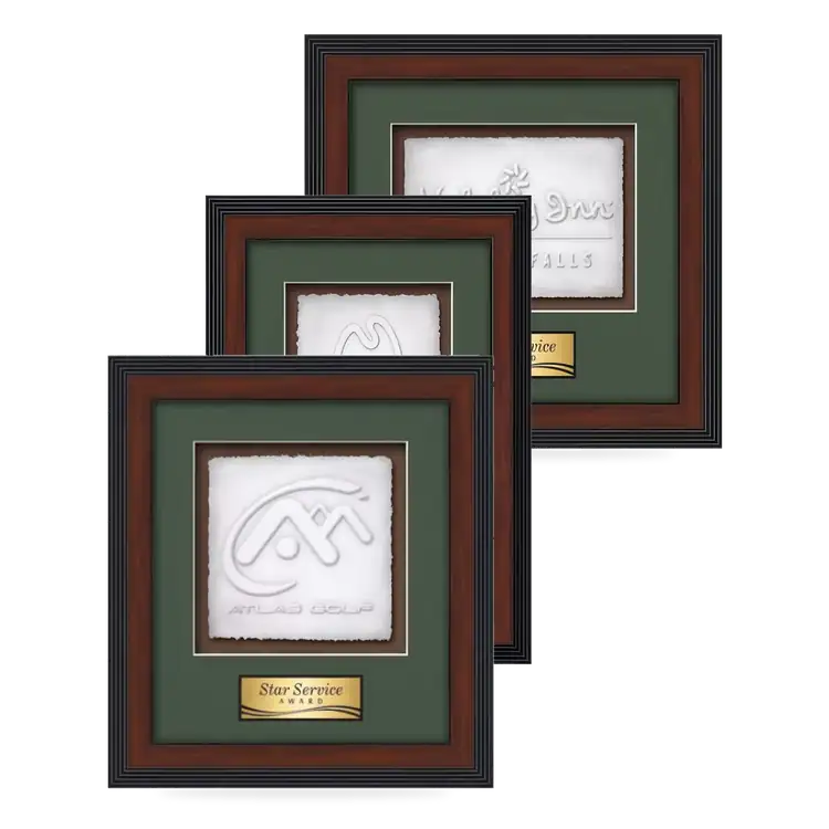 Waterleaf Jasper Cast Paper Framed Award