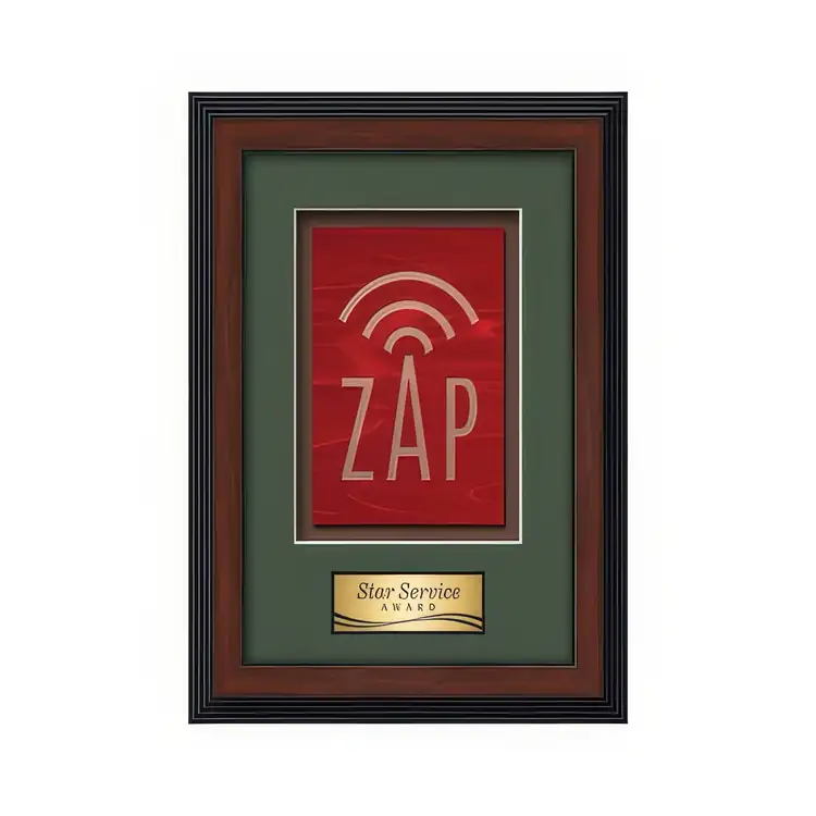 Waterleaf Jasper Stained Glass Framed Award #13
