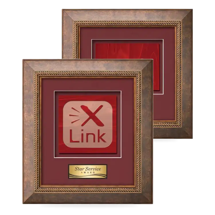 Waterleaf Lazio Stained Glass Framed Award