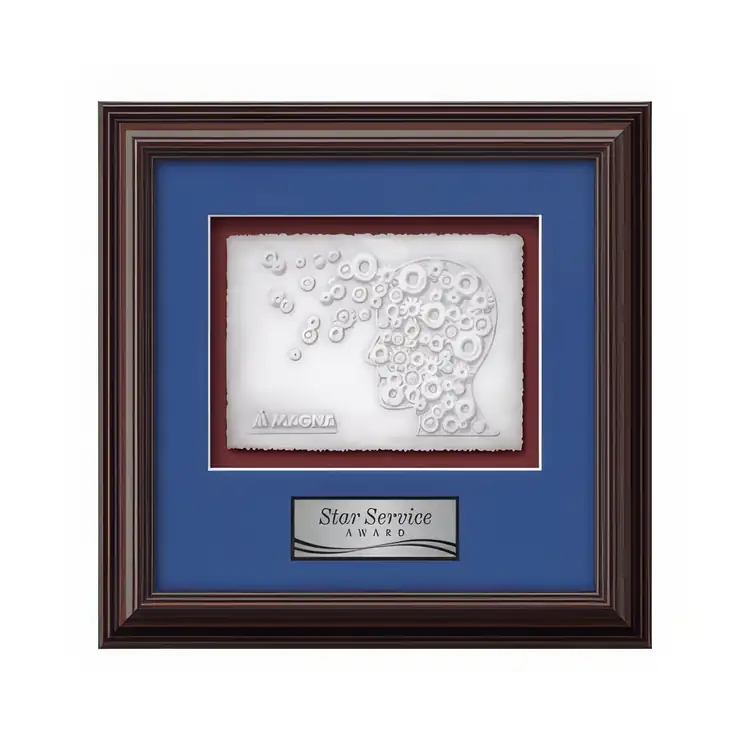 Waterleaf Monarch Cast Paper Framed Award #4