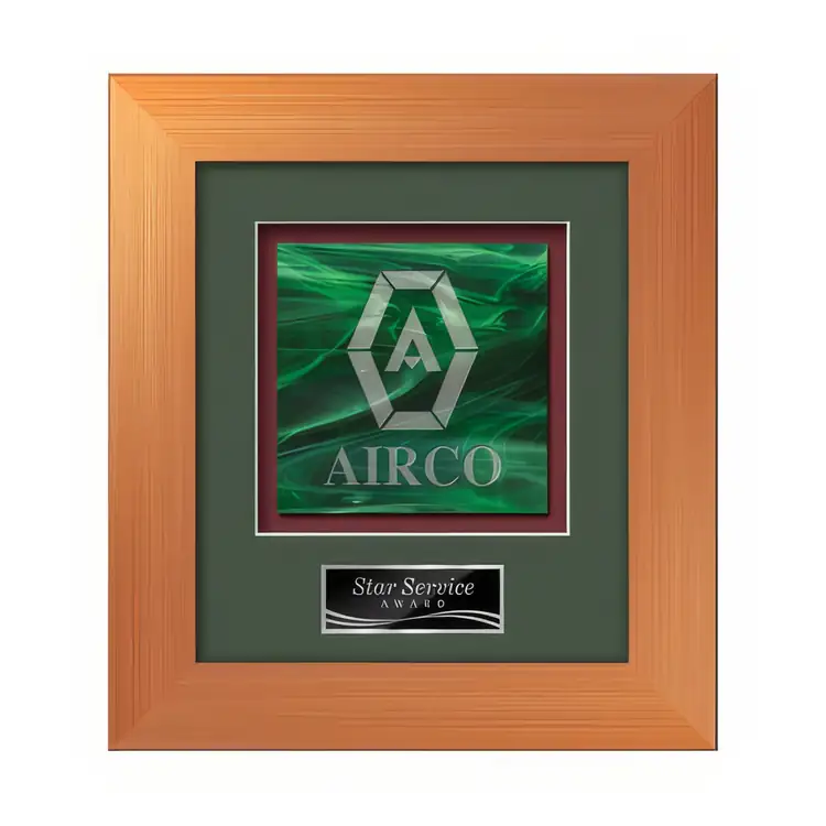 Plaque encadrée Waterleaf Premier en verre coloré #12