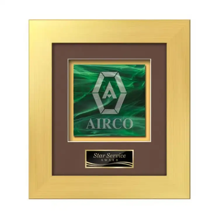 Plaque encadrée Waterleaf Premier en verre coloré #7