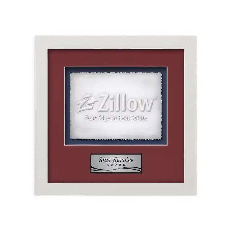 Waterleaf Primrose Cast Paper Framed Award #12
