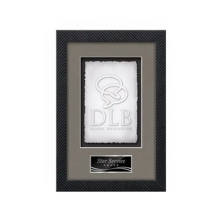 Waterleaf Primrose Cast Paper Framed Award #7