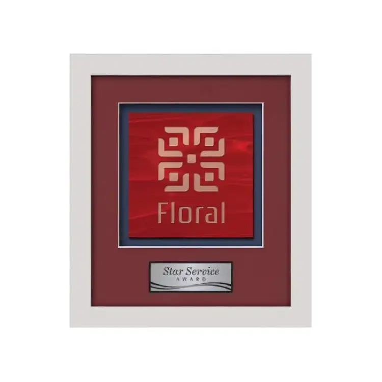 Waterleaf Primrose Stained Glass Framed Award #10
