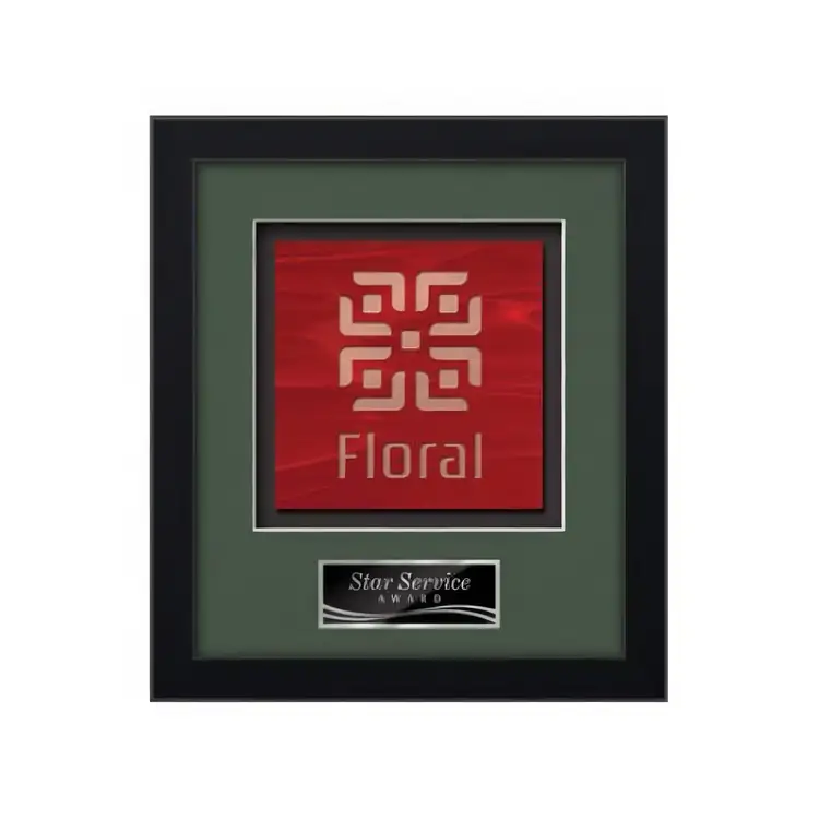 Waterleaf Primrose Stained Glass Framed Award #3