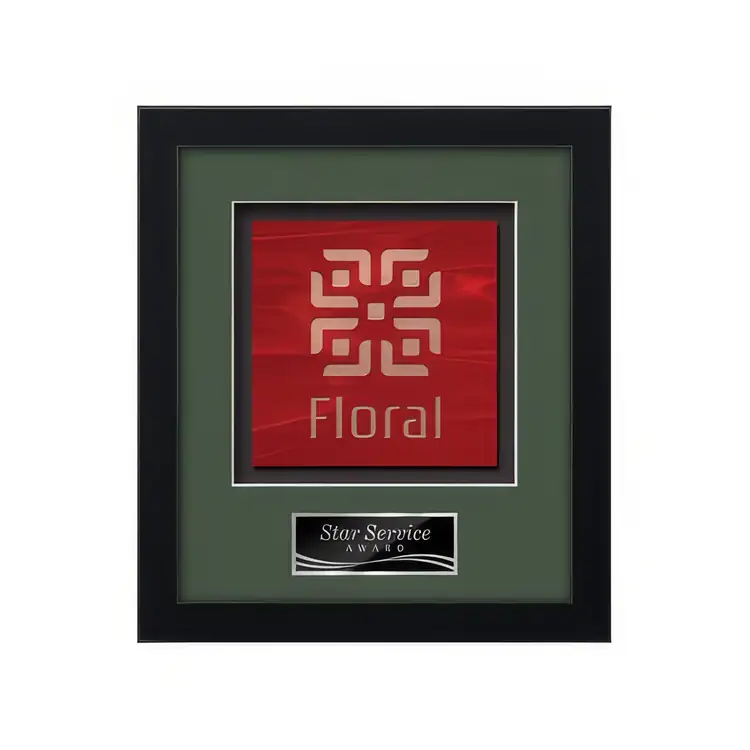 Waterleaf Primrose Stained Glass Framed Award #5