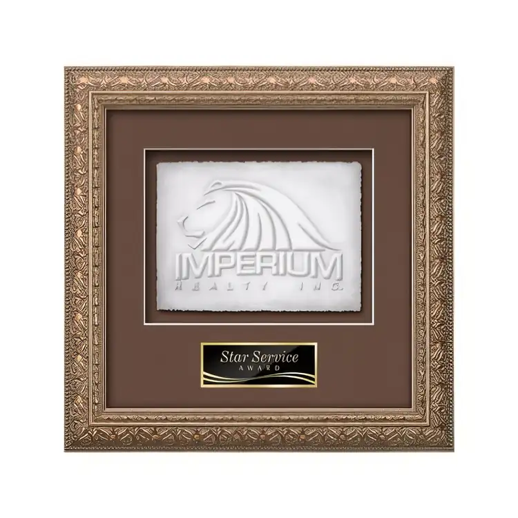 Waterleaf Romagna Cast Paper Framed Award #4