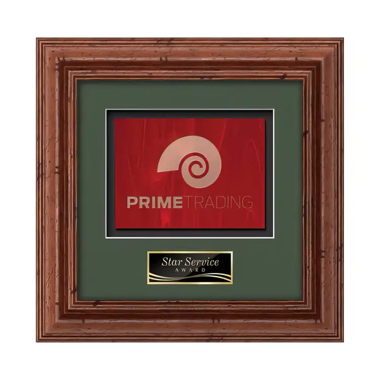 Waterleaf Terrene Stained Glass Framed Award #11