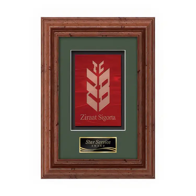 Waterleaf Terrene Stained Glass Framed Award #9