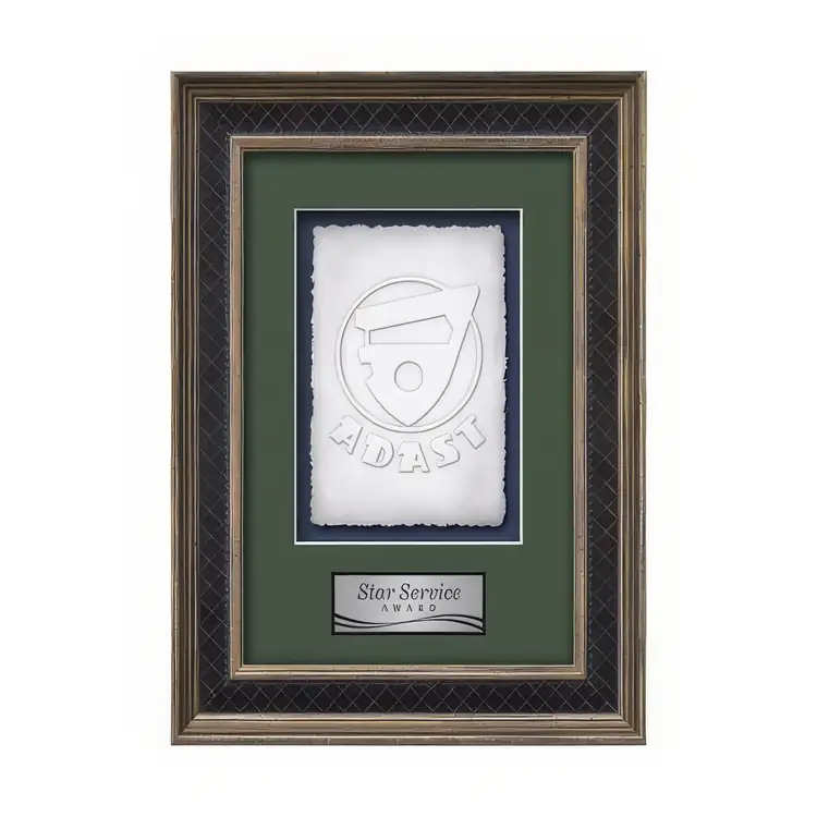 Waterleaf Tuscan Cast Paper Framed Award #2