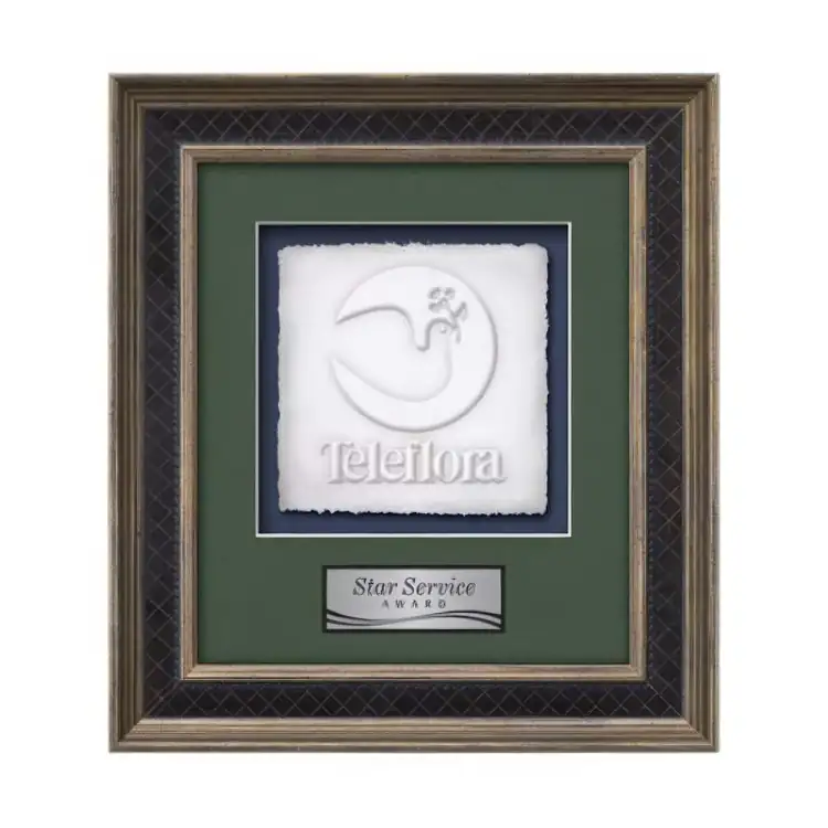 Waterleaf Tuscan Cast Paper Framed Award #3