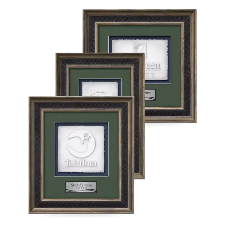 Waterleaf Tuscan Cast Paper Framed Award