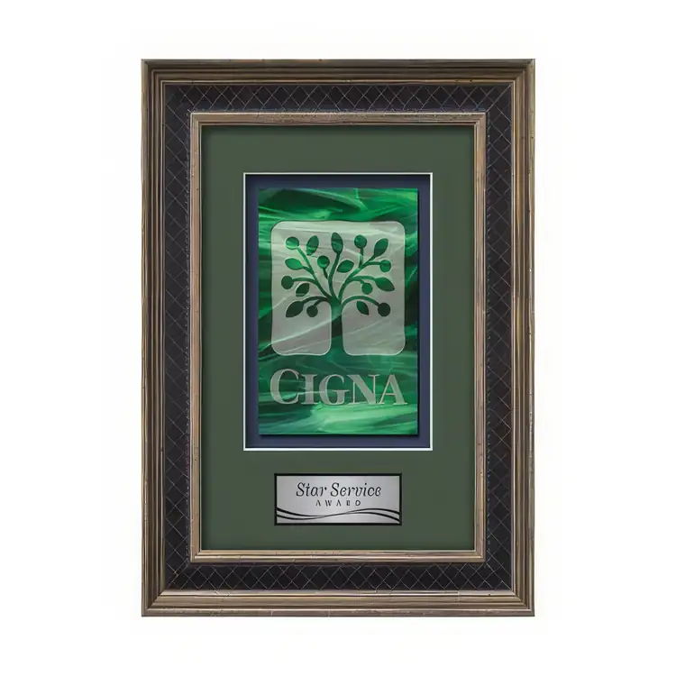 Waterleaf Tuscan Stained Glass Framed Award #2