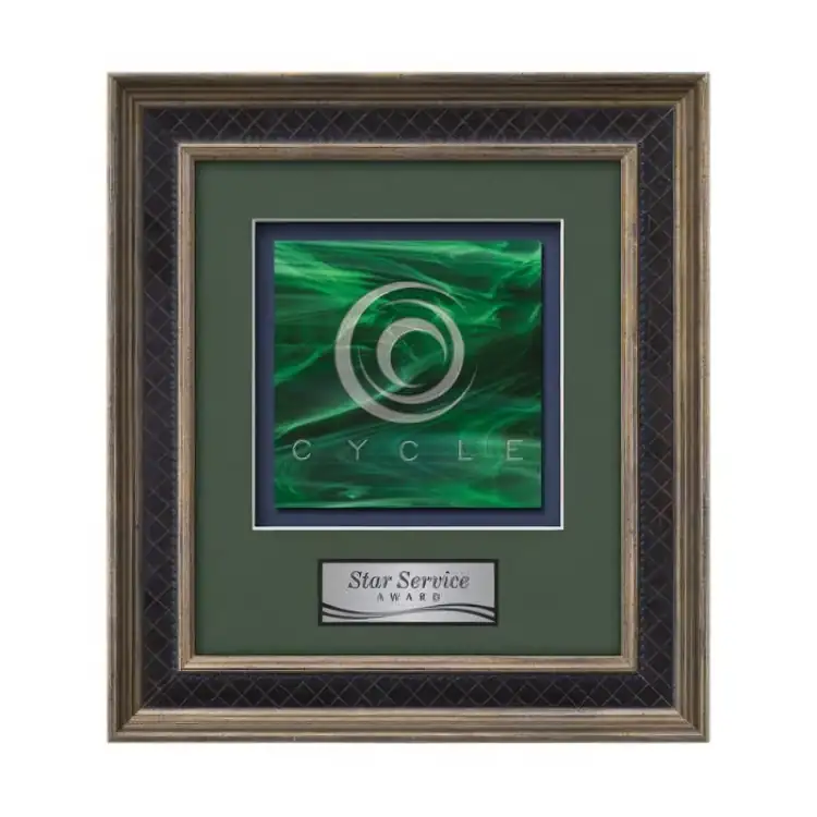 Waterleaf Tuscan Stained Glass Framed Award #3