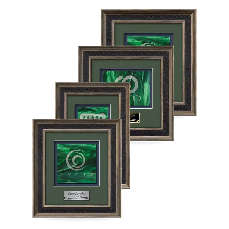 Waterleaf Tuscan Stained Glass Framed Award