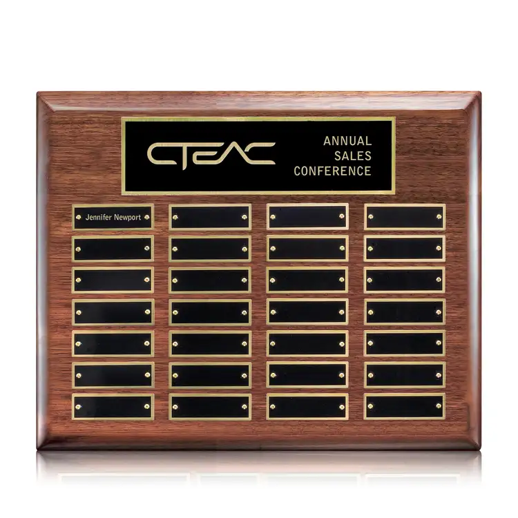 Carisbrooke Plaque - Walnut - 28 Plates 10.5 x 13 in