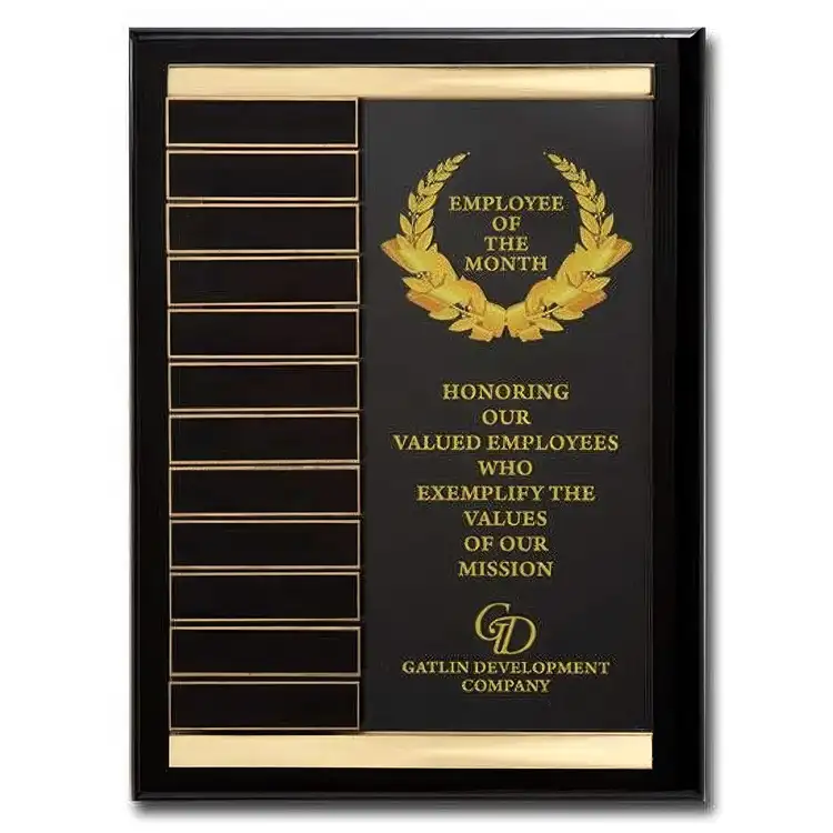 Channel Perpetual Plaque - Black/Gold - 12 Plates 9 x 12 in
