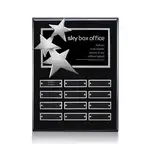 Plaque perpétuelle Constellation verticale - Noir/Chrome - 12 plaquettes 9 x 12 po