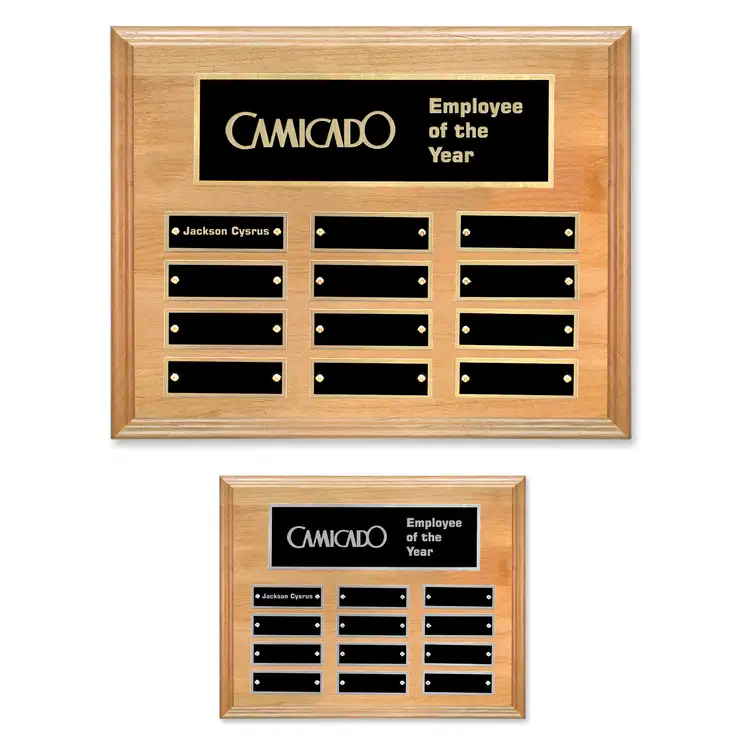 Erindale (Horiz) Perpetual Plaque - Red Alder - 12 Plates 8 x 10 in