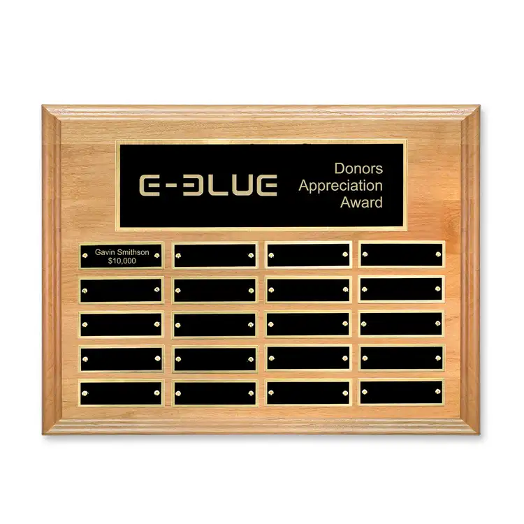 Erindale (Horiz) Perpetual Plaque - Red Alder - 20 Plates 9 x 12 in #2