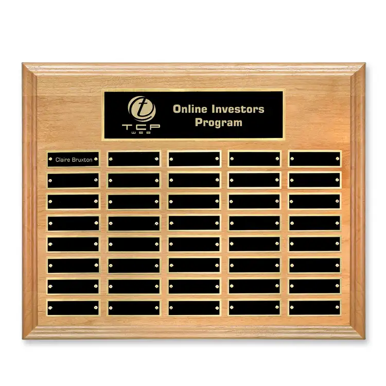Erindale (Horiz) Perpetual Plaque - Red Alder - 40 Plates 12 x 15 in #2