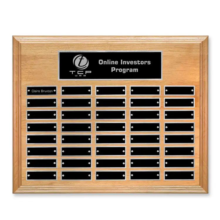 Erindale (Horiz) Perpetual Plaque - Red Alder - 40 Plates 12 x 15 in #3