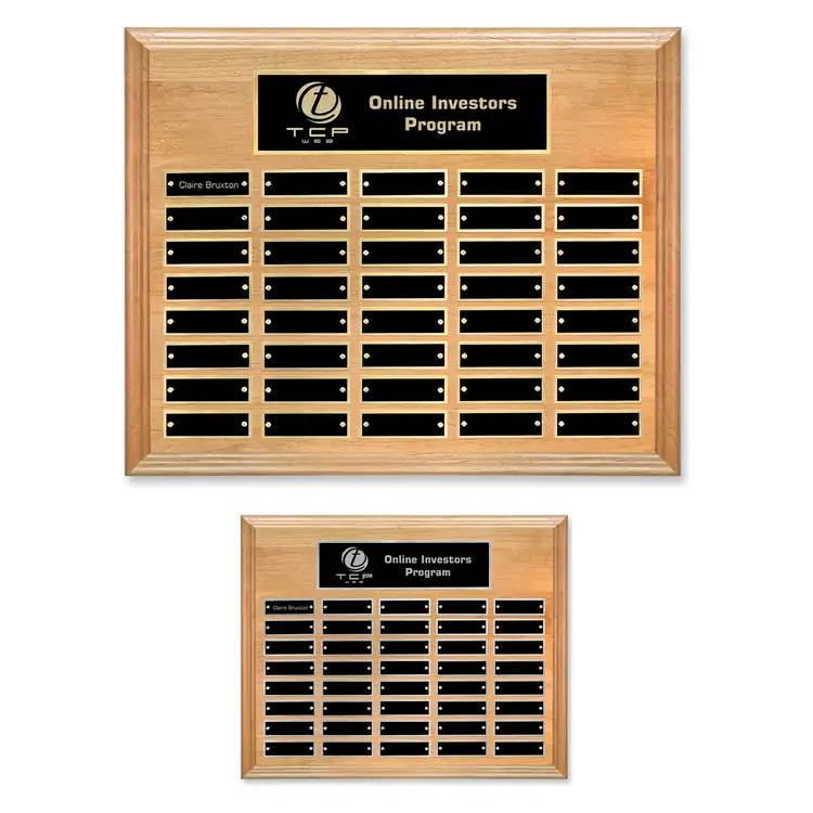 Erindale (Horiz) Perpetual Plaque - Red Alder - 40 Plates 12 x 15 in