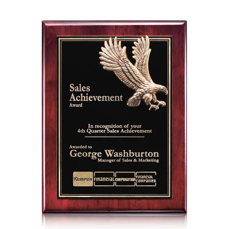 Flying Eagle Plaque - Rosewood (S) 9 x 12 in