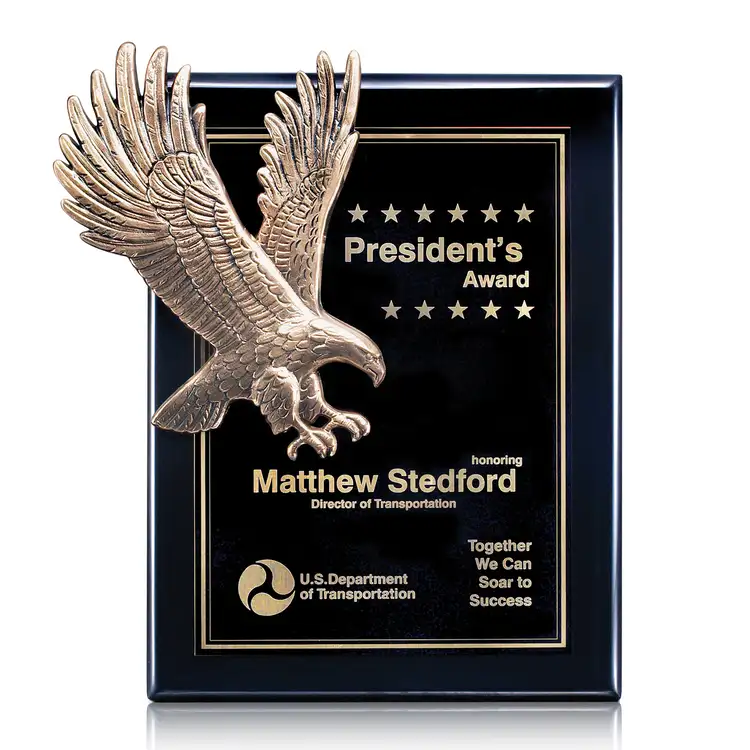 Flying Eagle Plaque - Black (L) 9 x 12 in