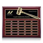 Plaque perpétuelle Gavel - Bois de Rose - 30 plaquettes 12 x 15 po
