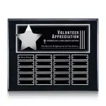 Plaque perpétuelle Hollister horizontale - Noir/Argent - 20 plaquettes 10.5 x 13 po