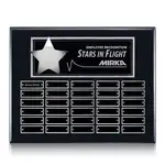 Plaque perpétuelle Hollister horizontale - Noir/Argent - 30 plaquettes 12 x 15 po